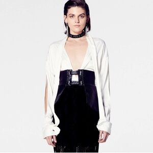 Atoir Big Ambitions Corset Embossed Faux Leather Belt Size Medium/10